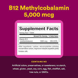 B12, Methylcobalamin, 5000 mcg, 60 žvýkacích tabletů - přirozené faktory