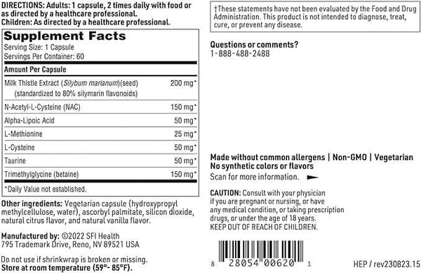 Hepatothera, 60 tobolek - Klaire Labs (SFI Health)