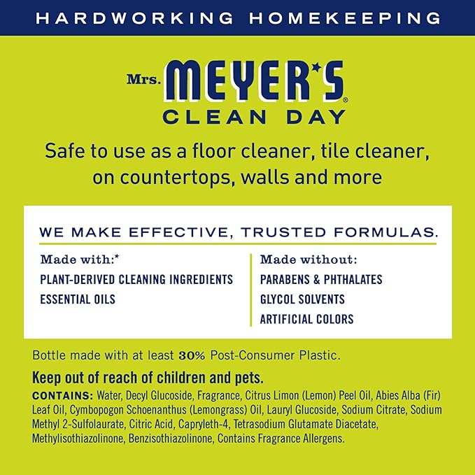 Cleaner quotidien multi-surface, parfum de vervelle de citron, 473 ml - Mme Meyers Clean Day