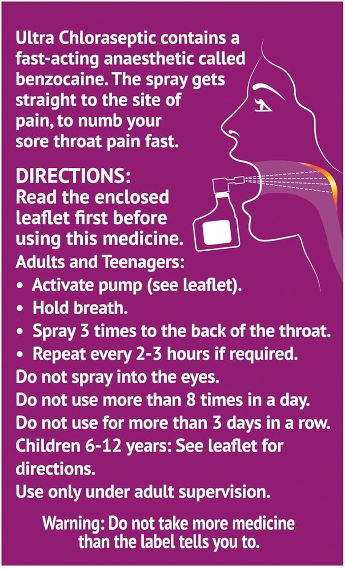 Ultra Chloraseptic Anaesthetic Throat Spray