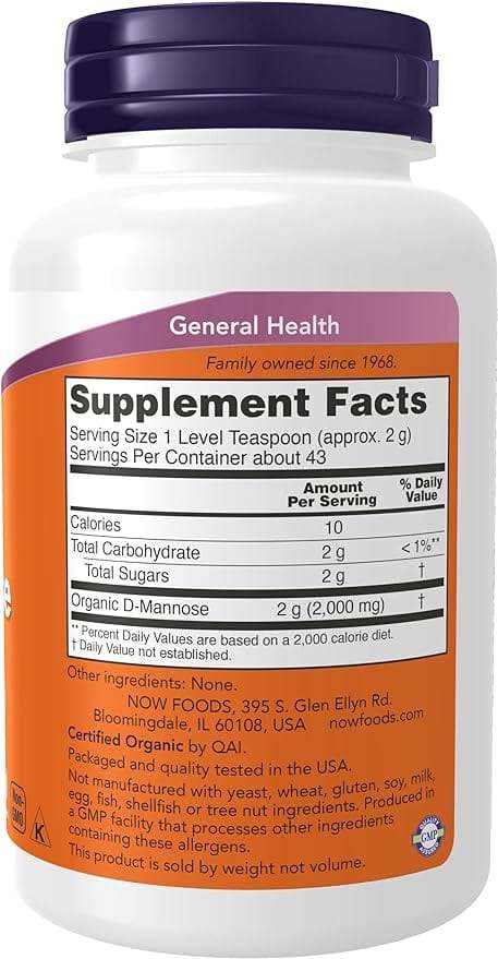 D-Mannose Pure Powder 85g - Now Foods