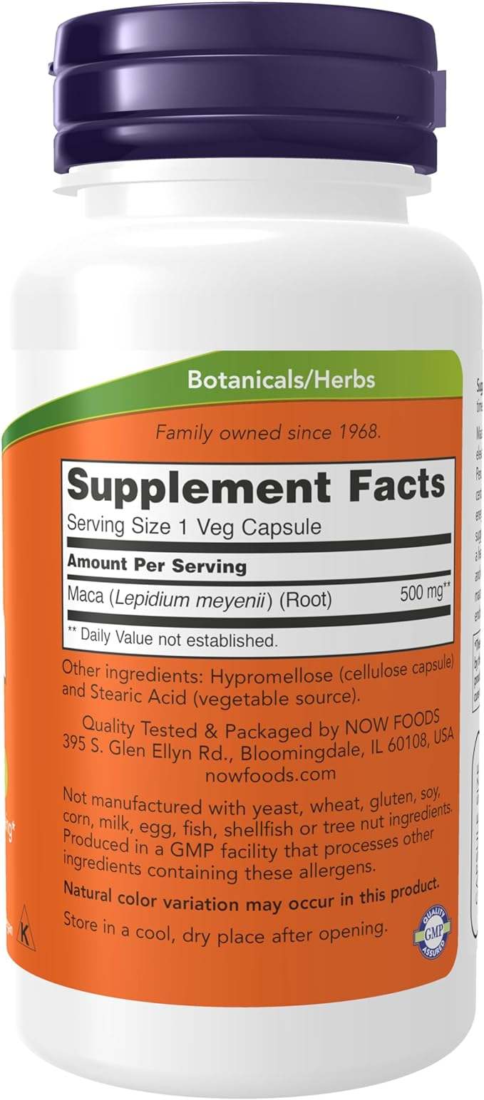 Maca 500mg 100 Veg Capsules - Now Foods