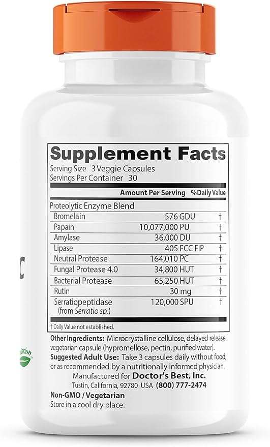 Proteolytic Enzymes, 90 Delayed Release Capsules - Doctor's Best