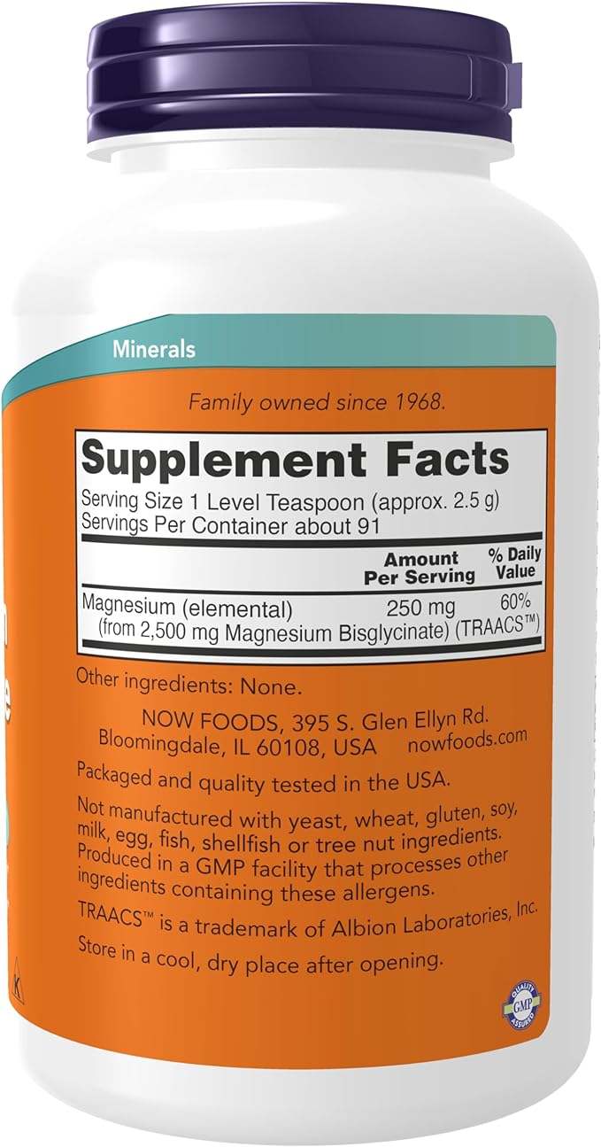 Magnesium Bisglycinate Powder, 8 oz (227 g) - Now Foods