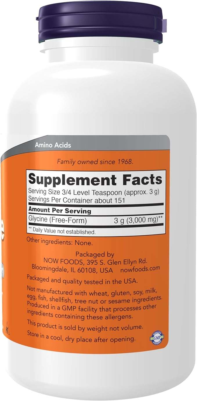 Glycine 100% Pure Powder - (454 g) - NOW Food