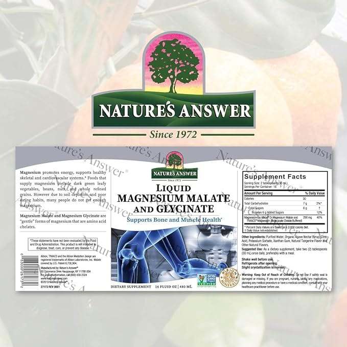 Liquid Magnesium Malate and Glycinate, 480ml - Nature's Answer