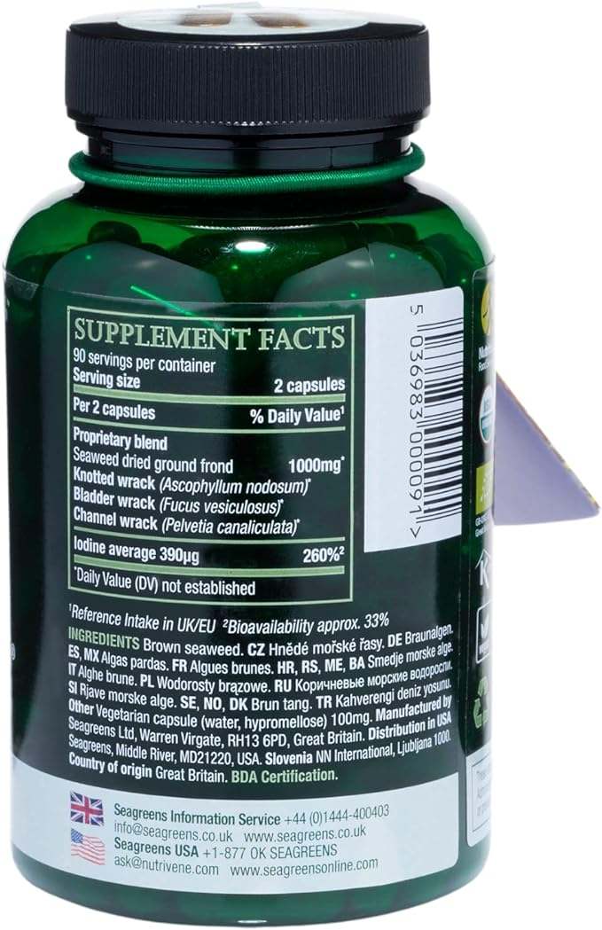 Capsules alimentaires, 180 Caps - Seagreens