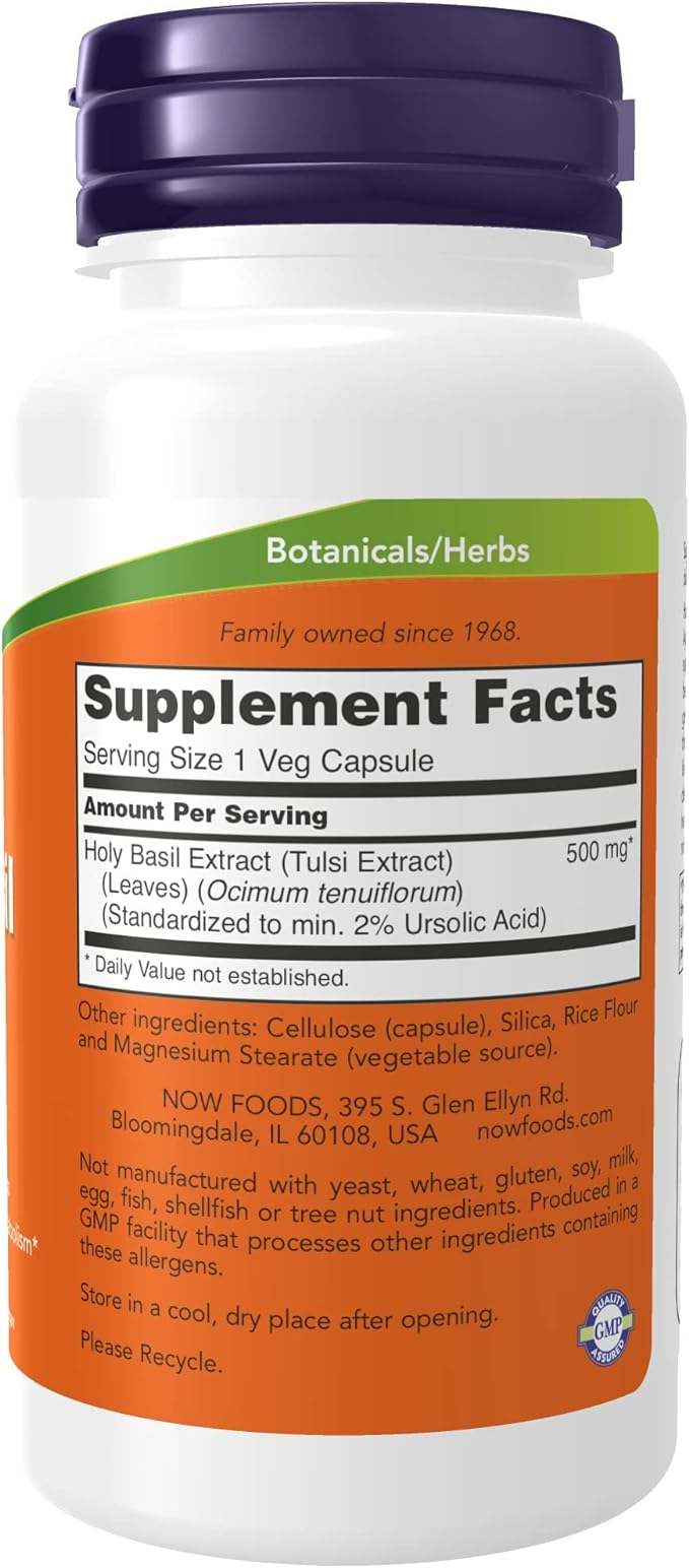 Holy Basil Extract 500 mg 90 Vcaps - Now Foods