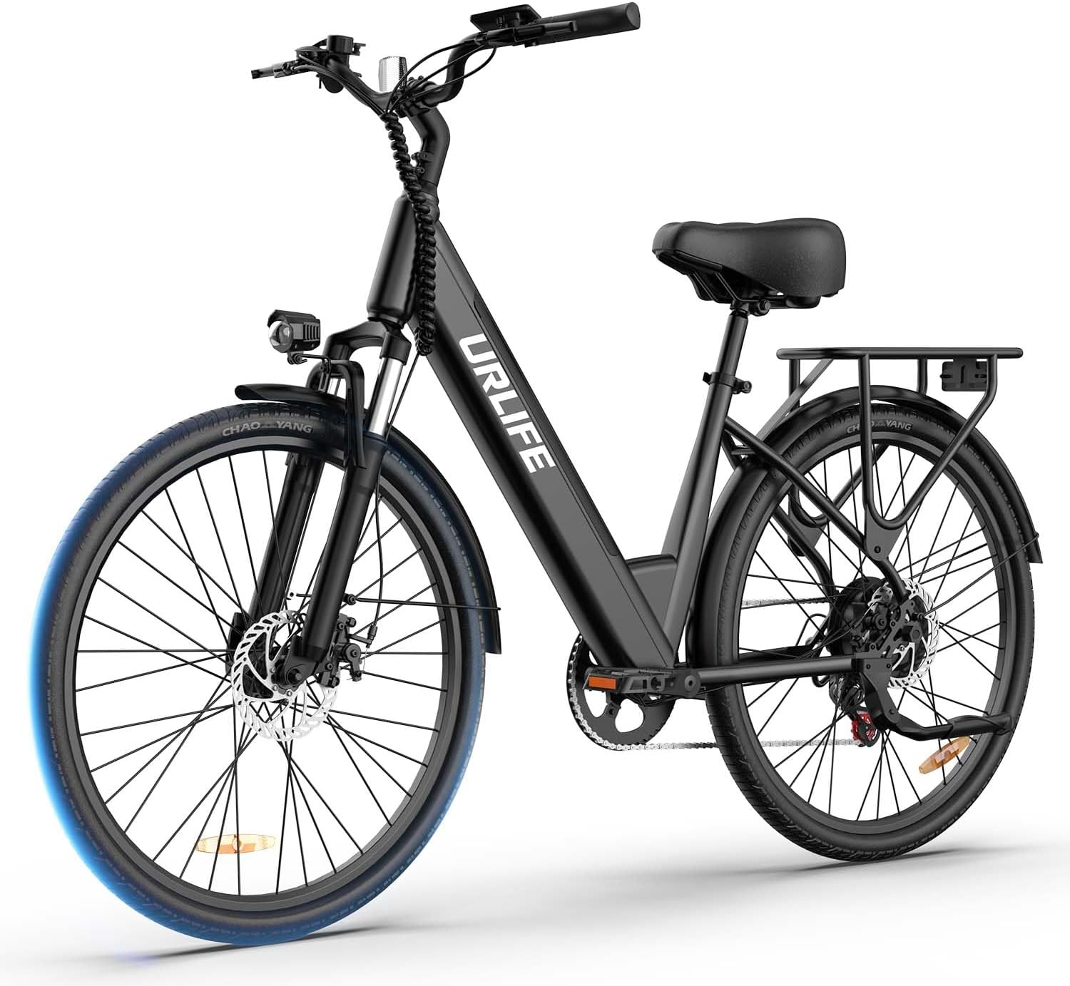 Mountain Bike elettrica da città/mountain bike per adulti da 26", batteria rimovibile da 36 V 13 Ah, motore da 250 W, 7 velocità, display LCD, sospensione anteriore, autonomia fino a 80 km