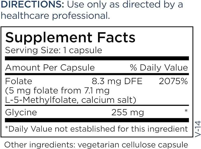 5-MTHF Methyl Folate 5mg, 90 Capsules - Metabolic Maintenance