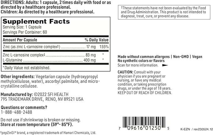 Endozin, 60 capsule - Klaire Labs (SFI Health)