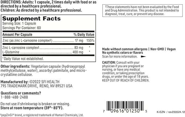 Endozin, 60 kapsul - Klaire Labs (SFI Health)