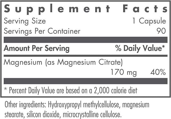 Magnio citratas 170 mg - 90 kapsulės - „Nutricology“ / „Alergijos tyrimų grupė“