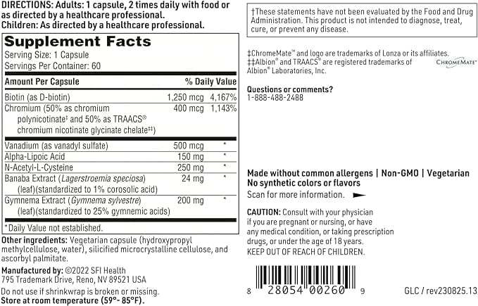 Glucothera, 60 κάψουλες - Klaire Labs (SFI Health)