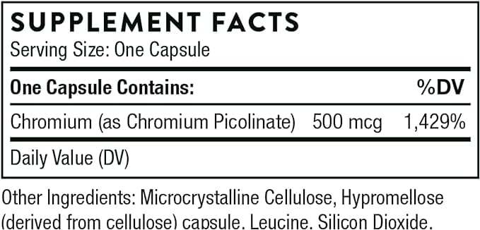 Picolinat de crom, 60 CAPSE VEGGE - Cercetare Thorne