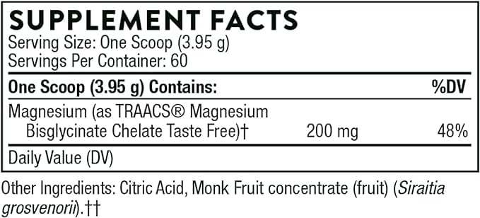 Magnesium Bisglycinate 187g powder - Thorne Research