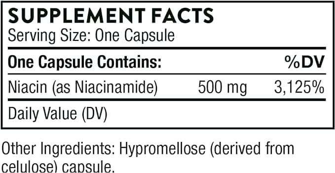 Niacinamide - 180 veganiškų kepurių - „Thorne“