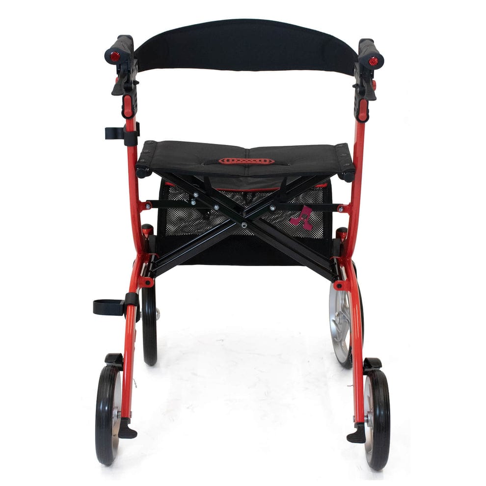 Drive Devilbiss Nitro Rollator with Seat – Lightweight Folding Walker with 10” Wheels & Adjustable Handles