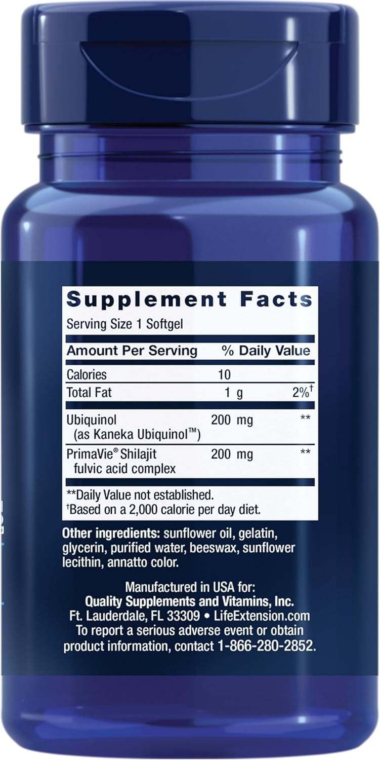 Super Ubiquinol Coq10 (med forbedret mitokondrial support), 200 mg, 30 softgels - Life Extension