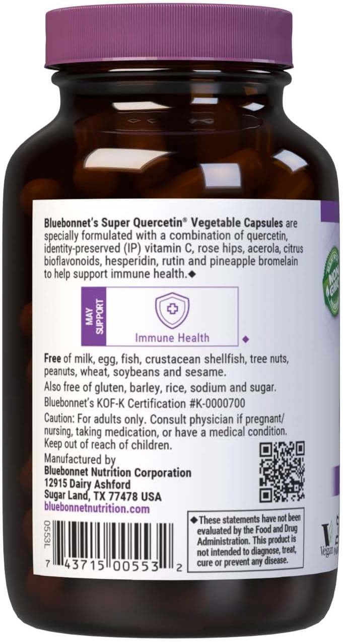 Super Quercetyna, 60 czapek warzywnych - Bluebonnet Nutrition