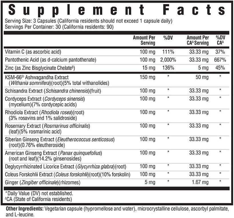 Nutrienti da stress (precedentemente nutrienti surrenali) - 90 capsule - in cerca di salute