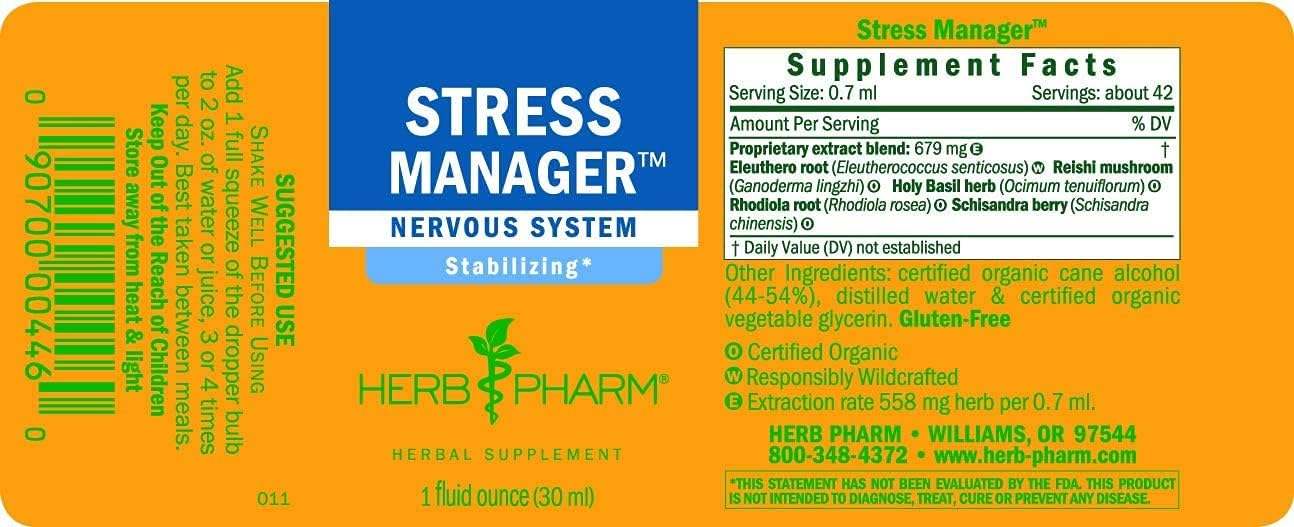 Stress Manager, 1 uncja - Herb Pharm