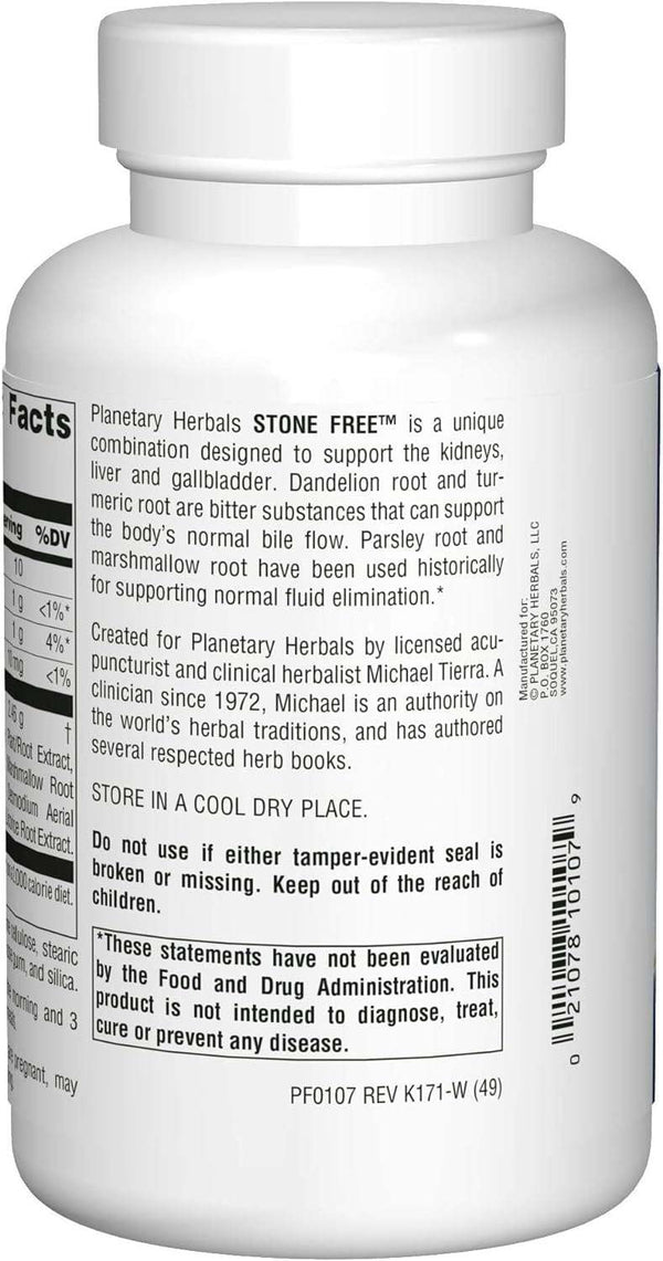 Stone Free - 820 mg - 180 Tablets - Planetary Herbs