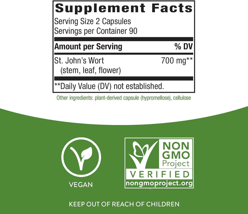 St. John's Wort Herb 350 mg 180 Capsules - Nature's Way
