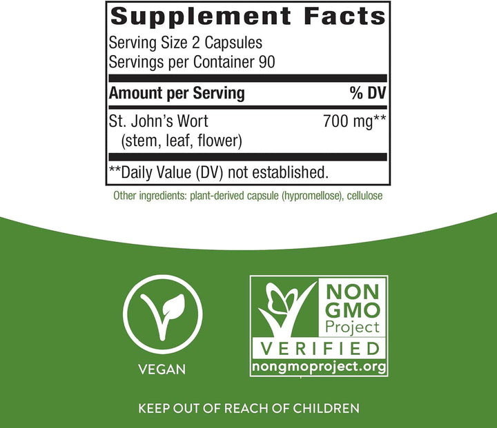 St. John's Wort Herb 350 mg 180 Cápsulas - Nature's Way