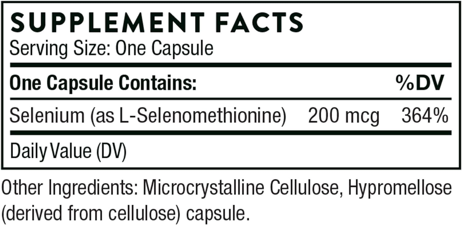 Selenium (Selenomethionine) 60 Veggie Caps - Thorne Research