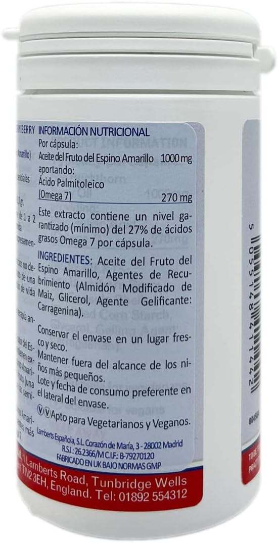 Olio di bacche di fibbia di seta da fili 1000mg 30 tappi - Lamberts