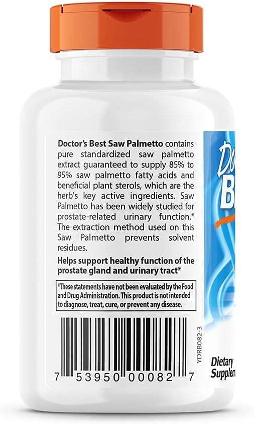 Saw Palmetto, Standardized Extract with Euromed 320mg, 60 Softgels - Doctor's Best