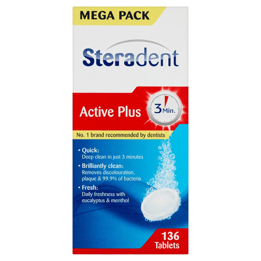 Steradent Active Plus Tablets Pack of 136 - welzo