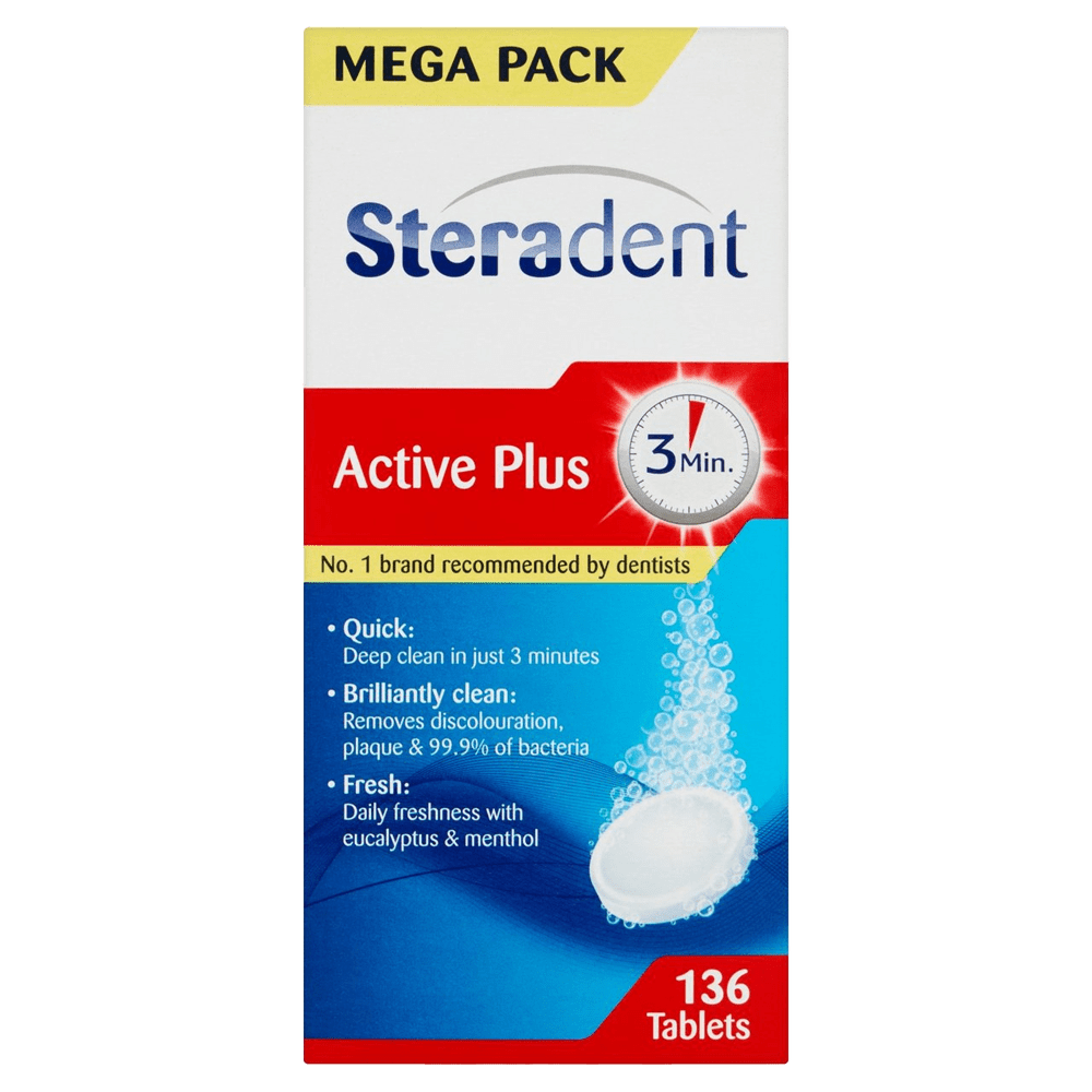 Steradent Active Plus Tablets Pack of 136 - welzo