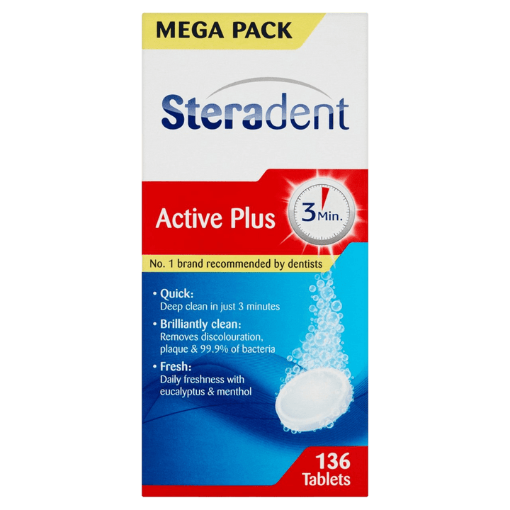 Steradent Active Plus Tablets Pack of 136 - welzo