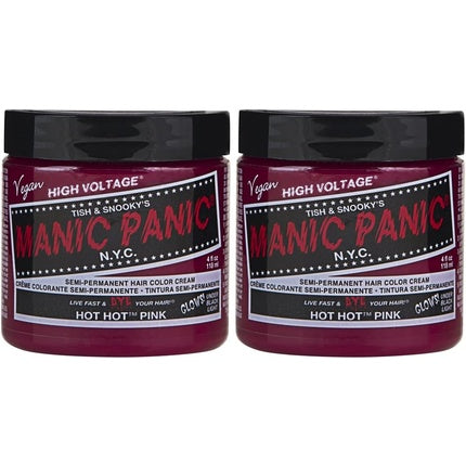 Manic Panic Hot Hot Pink Classic Creme Vegan Cruelty Free Pink Semi Permanent Hair Dye 118ml