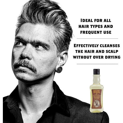 Reuzel Daily Shampoo Cleanses Hair and Scalp Ideal for All Hair Types and Frequent Use Balanced for Excellent Degreasing and Cleansing without Over Drying Features T4 Tonic Blend 350ml