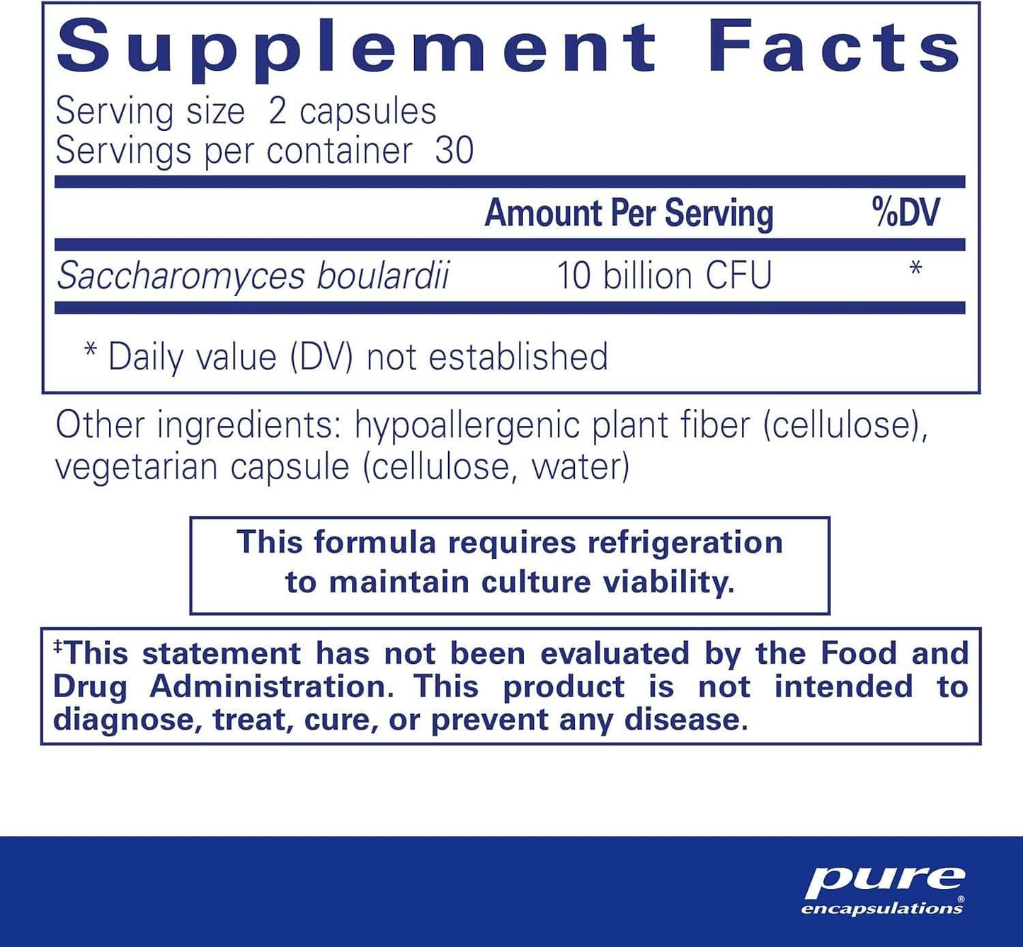 Saccharomyces Boulardii 30 Caps - Pure Encapsulations