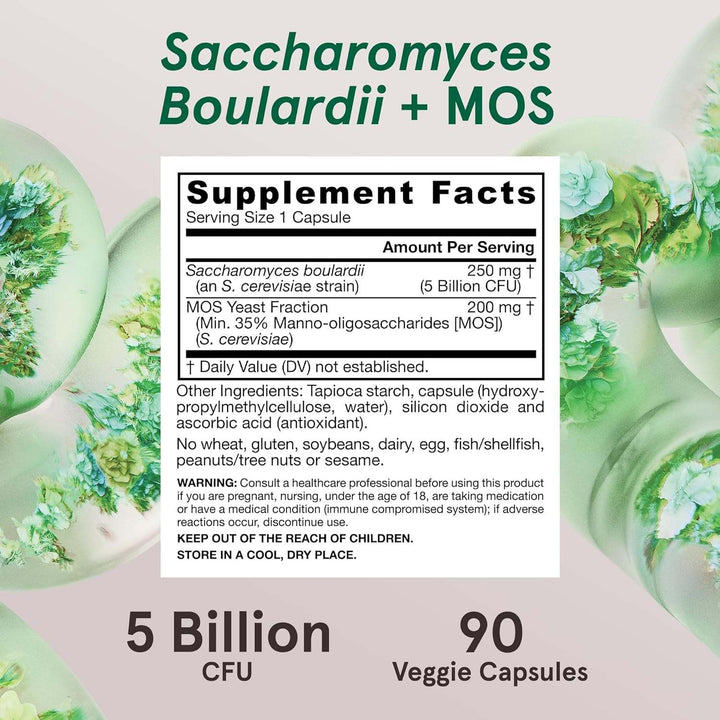 Saccharomyces boulardii + mos, 90 capsules - jarrow -formules