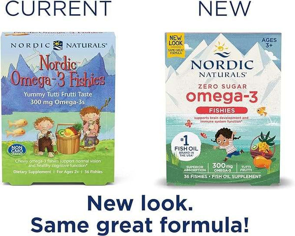 Omega -3 Fishies, Tutti Frutti, 36 Gummies - Nordic Naturals