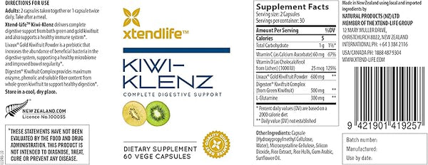 Kiwi -Klenz (ehemals Digesten -K) - 60 Veg Caps - XtendLife