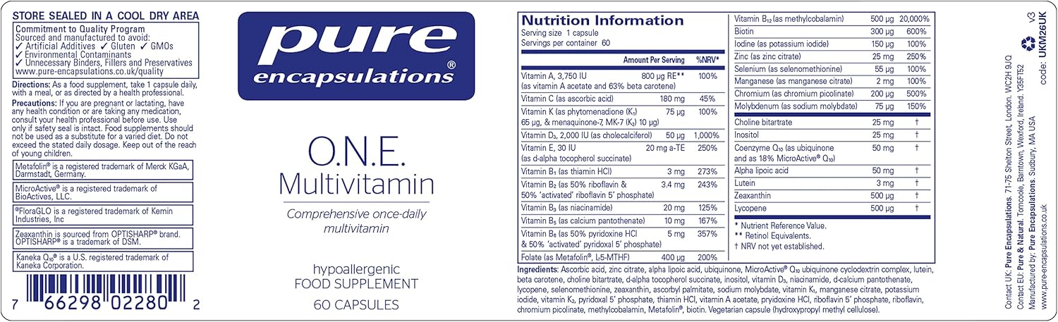 O.N.E. Multivitamin, 60 caps - Pure Encapsulations