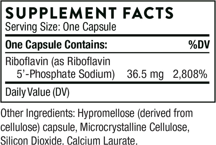 Riboflavin 5 'fosfatas, 60 kapsulių - Thorne