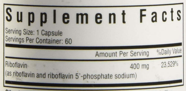 Riboflavine 400 mg - 60 capsules végétariennes - recherche de santé