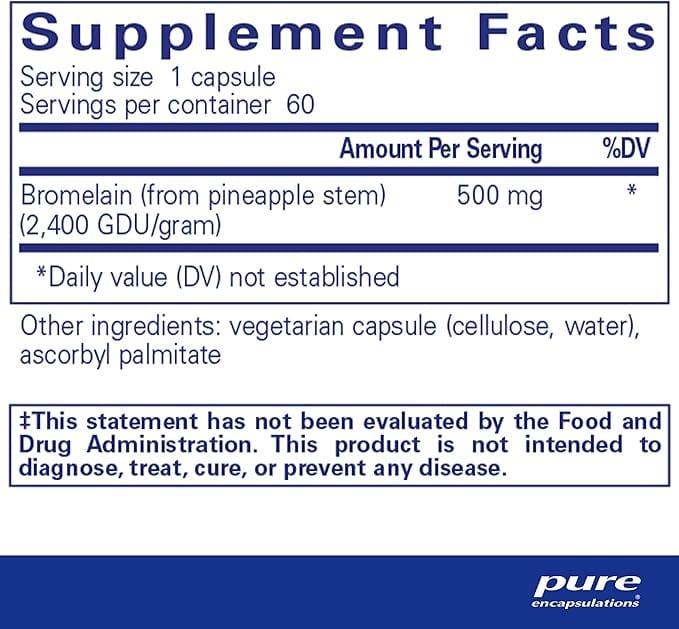 Bromelain 2400 - 500mg, 60 Caps - Pure Encapsulations