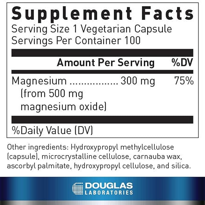 Magnesium Oxide 500mg 100 Caps - Douglas Labs - SOI*