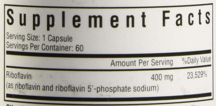 Riboflavine 400 mg - 60 capsules végétariennes - recherche de santé