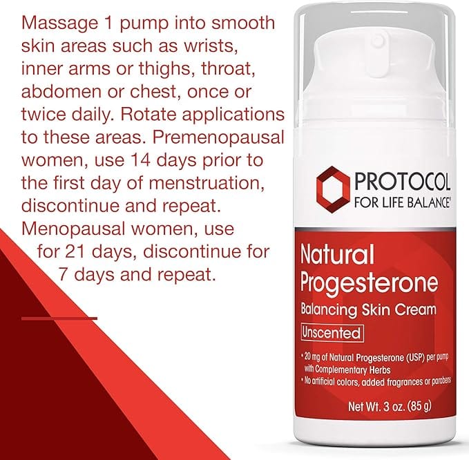 Natural Progesterone Cream 3oz (85g) - Protocol For Life Balance