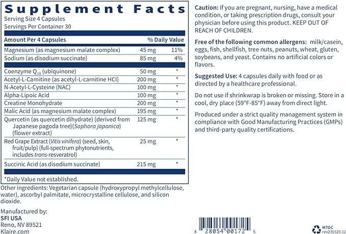 Mitothera, 120 kapsul - Klaire Labs (SFI Health)