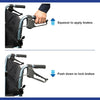 Lightweight Foldable Aluminum Wheelchair with Removable Footrests - Standard Size, Silver/Blue - Ideal for Comfort and Travel Mobility Aids